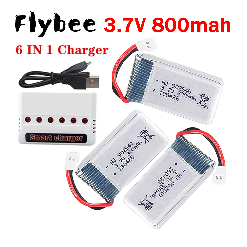 Drone Charger - MEW 800mAh 3,7V Lipo-Akku + 6-in-1-Ladegerät