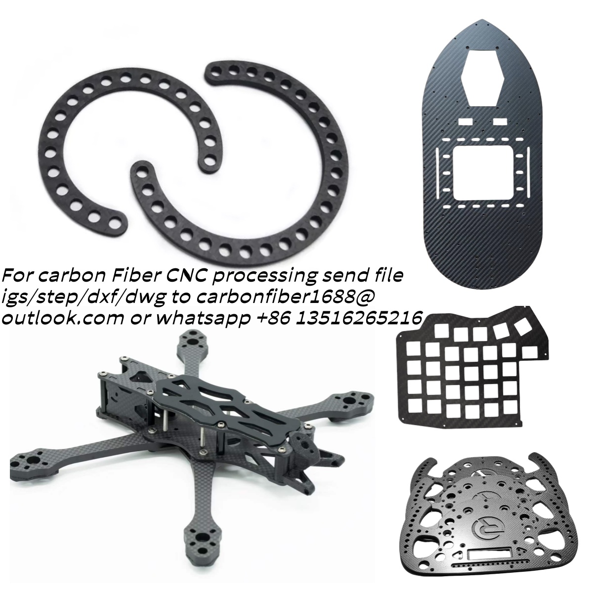 Drone Arm - Kohlefaserplatten-Verarbeitung, Carbon-Board-Panel-Schneiden, Gravieren, CNC-Bearbeitung, Drohnenarm, FPV-Rahmen