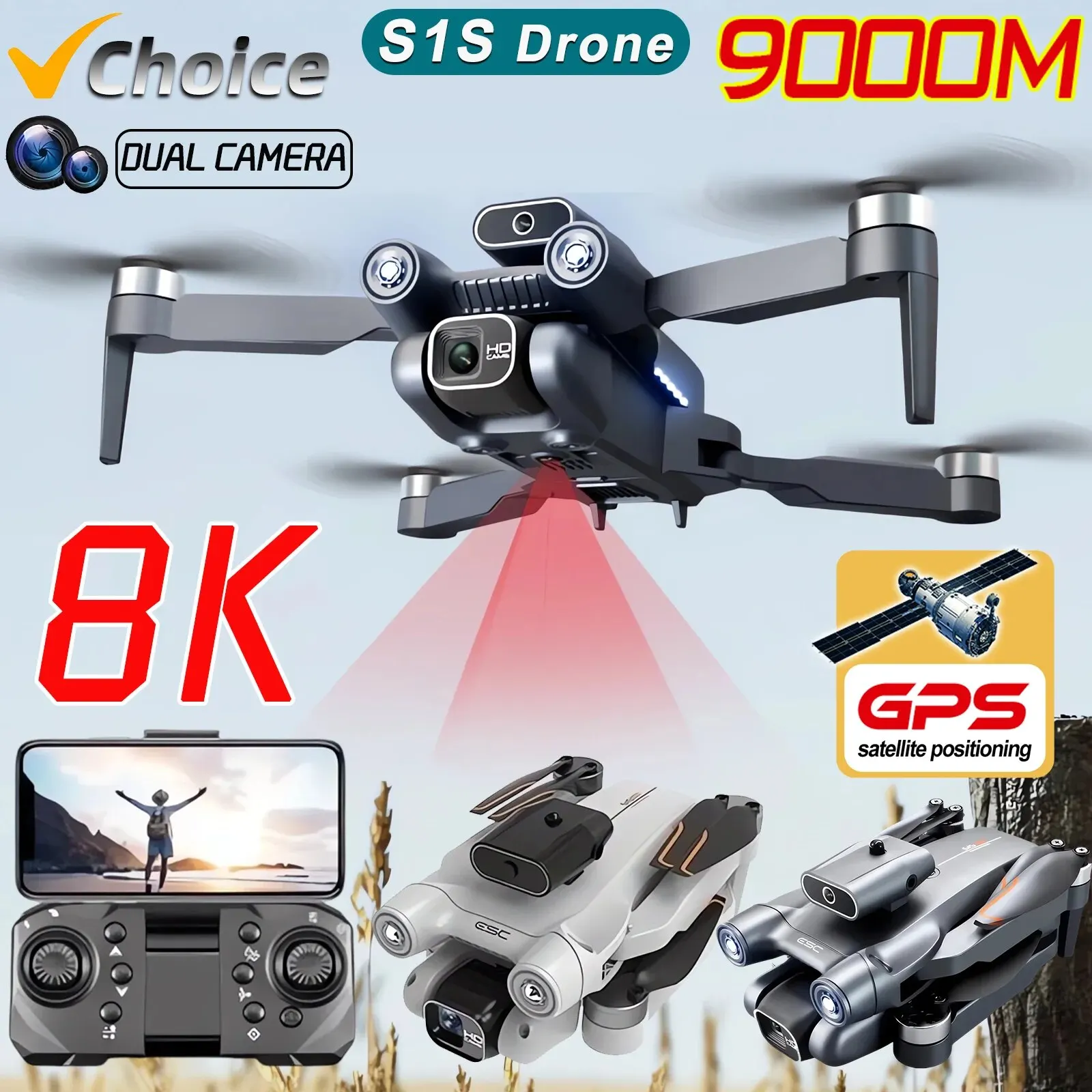 Neue s1s 5g gps drohnen kamera – Drone Gps Mount Bewertung und Preis